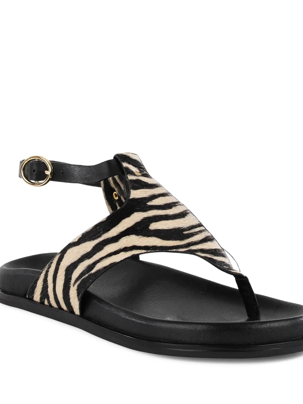 Seychelles Zebra-Print Thong Sandal in Black and Cream